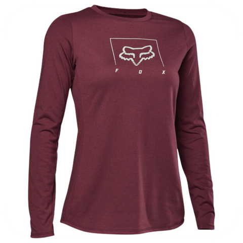 FOX RANGER W's DR MID LS JERSEY S dark maroon