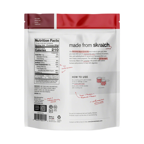 SKRATCH LABS SPORT RECOVERY 600g Strawberry + Cream